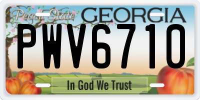 GA license plate PWV6710