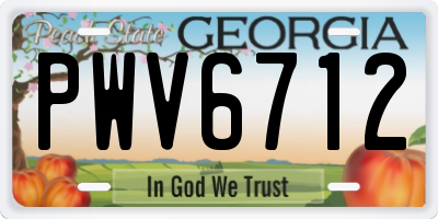 GA license plate PWV6712