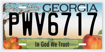 GA license plate PWV6717