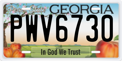 GA license plate PWV6730