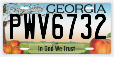 GA license plate PWV6732