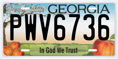 GA license plate PWV6736