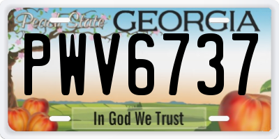 GA license plate PWV6737