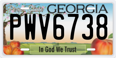 GA license plate PWV6738