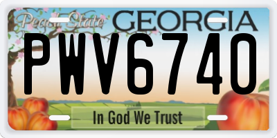GA license plate PWV6740