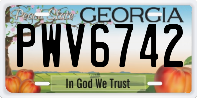 GA license plate PWV6742