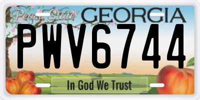 GA license plate PWV6744