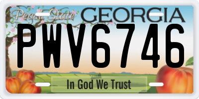GA license plate PWV6746