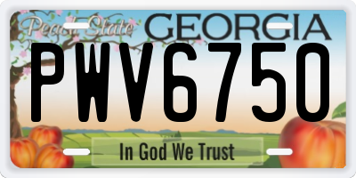 GA license plate PWV6750