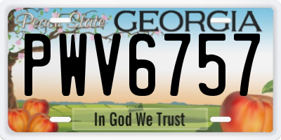 GA license plate PWV6757