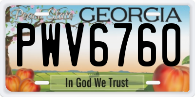 GA license plate PWV6760