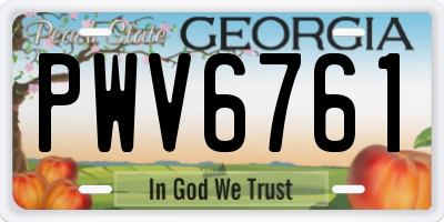 GA license plate PWV6761