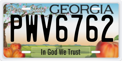 GA license plate PWV6762