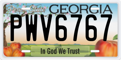 GA license plate PWV6767