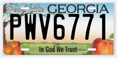 GA license plate PWV6771