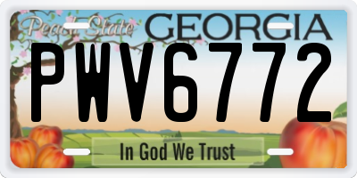 GA license plate PWV6772