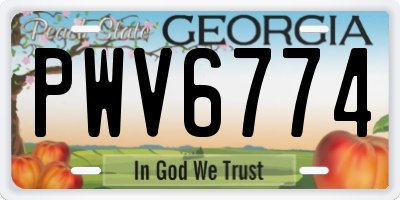 GA license plate PWV6774