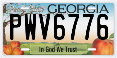 GA license plate PWV6776