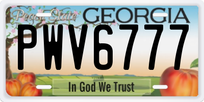 GA license plate PWV6777