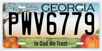 GA license plate PWV6779