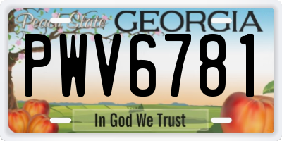GA license plate PWV6781