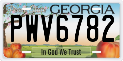 GA license plate PWV6782