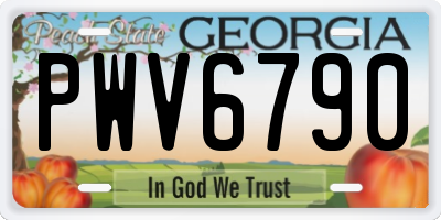 GA license plate PWV6790