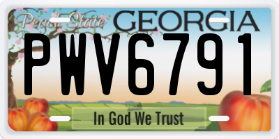 GA license plate PWV6791