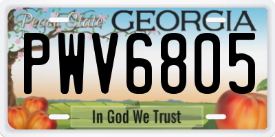 GA license plate PWV6805