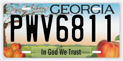 GA license plate PWV6811