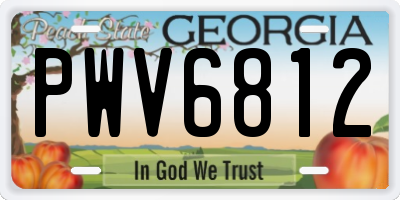 GA license plate PWV6812