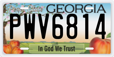 GA license plate PWV6814