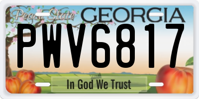 GA license plate PWV6817