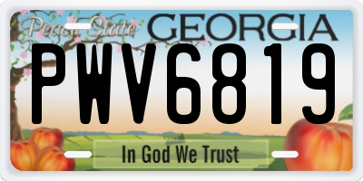 GA license plate PWV6819