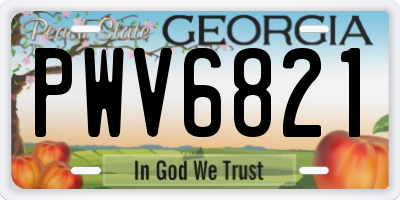 GA license plate PWV6821