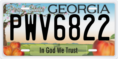 GA license plate PWV6822