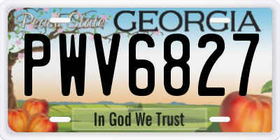 GA license plate PWV6827
