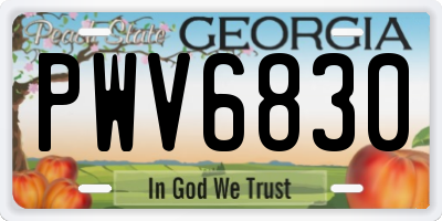 GA license plate PWV6830