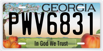 GA license plate PWV6831