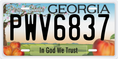 GA license plate PWV6837
