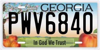 GA license plate PWV6840