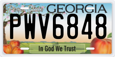 GA license plate PWV6848