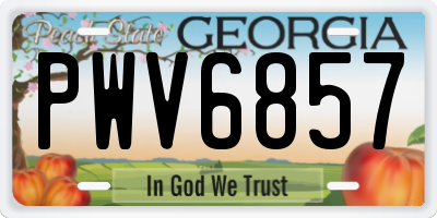 GA license plate PWV6857