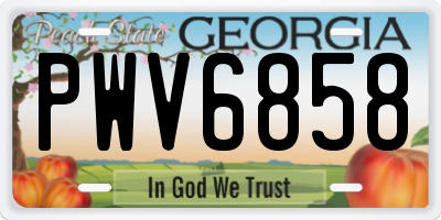 GA license plate PWV6858