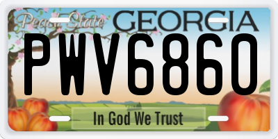 GA license plate PWV6860