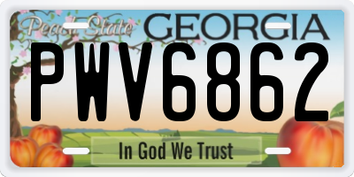 GA license plate PWV6862