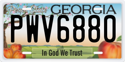 GA license plate PWV6880