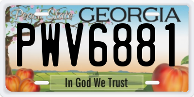 GA license plate PWV6881