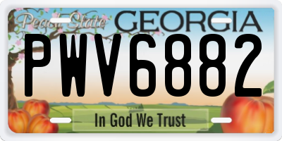 GA license plate PWV6882