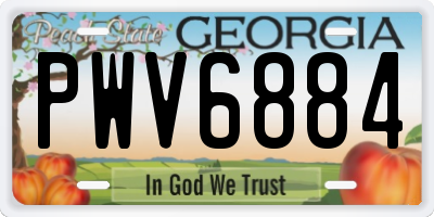 GA license plate PWV6884